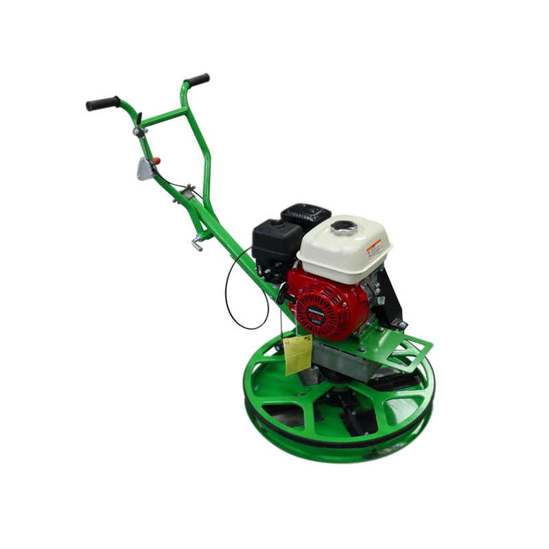 Green Ready Mixer Raptor power trowel with Honda engine and adjustable handles