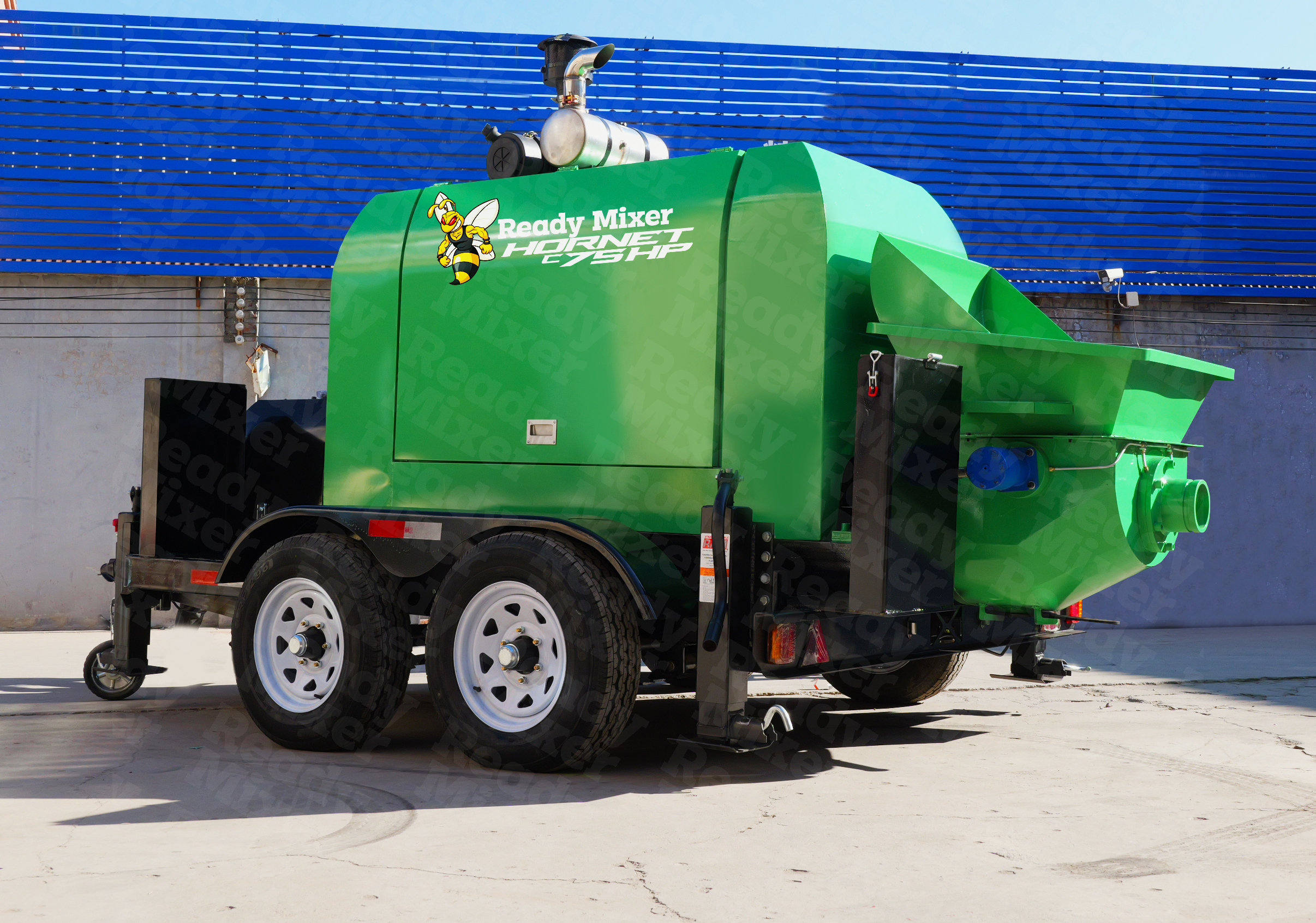 Side View of the Ready Mixer Hornet C75HP Concrete Pump Trailer